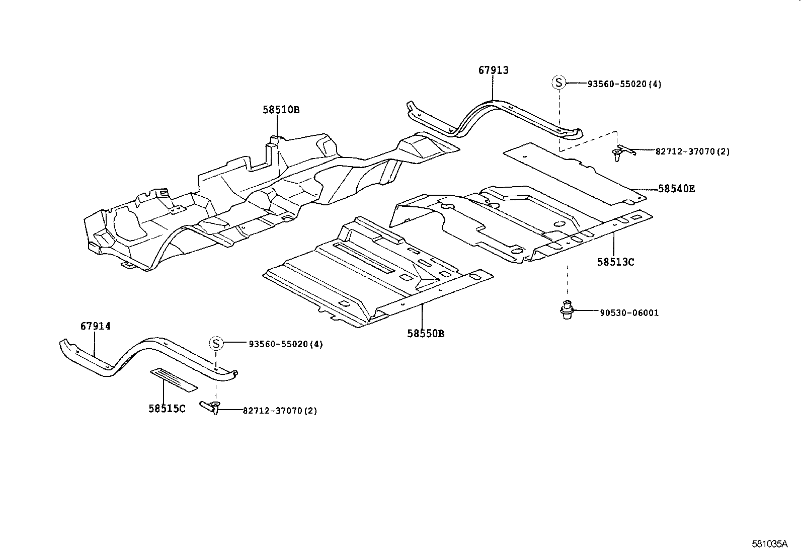 58540-37040-B1 MAT ASSY, FLOOR, REAR product image