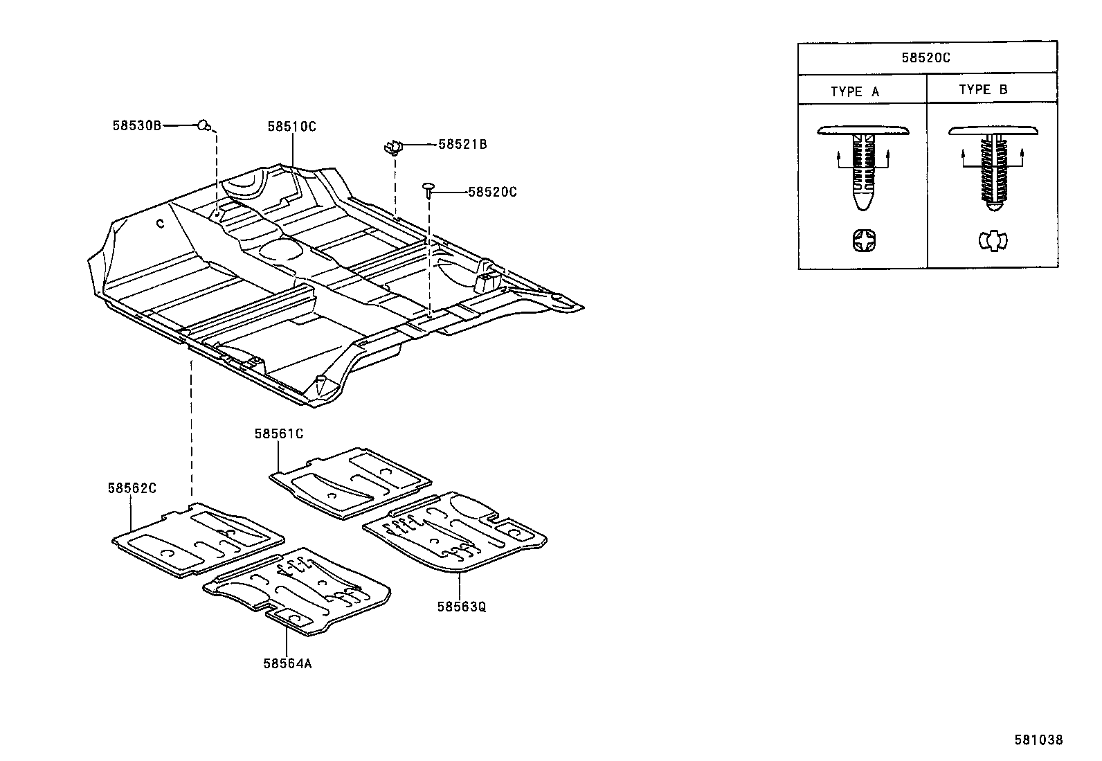58500-52170 CARPET ASSY, FRONT FLOOR, FRONT product image