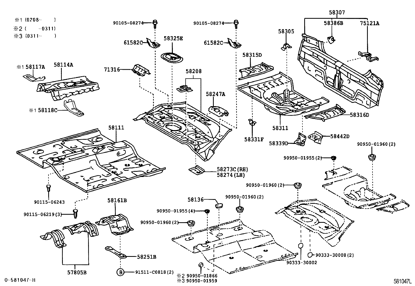58307-52250 PANEL SUB-ASSY, BODY LOWER BACK product image