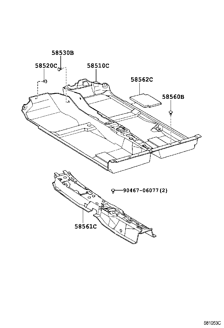 Toyota 58561-20040 SILENCER, FRONT FLOOR, NO.1