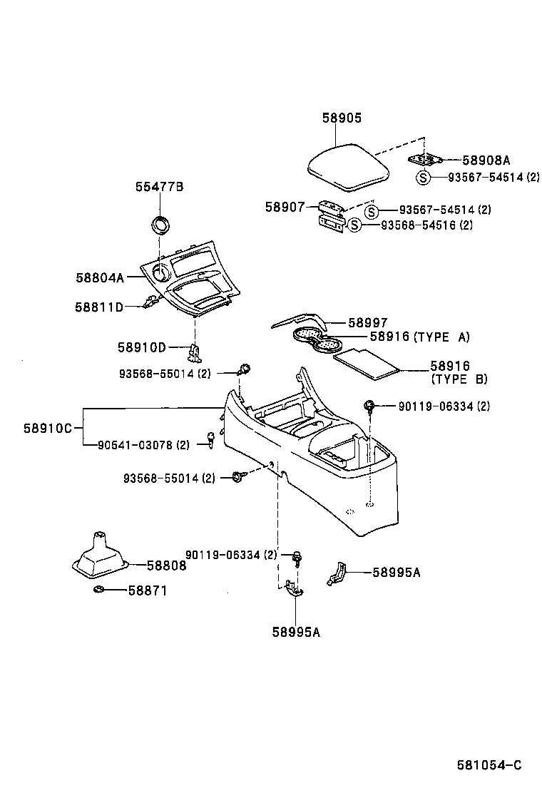 58804-20400 PANEL SUB-ASSY, CONSOLE, UPPER product image