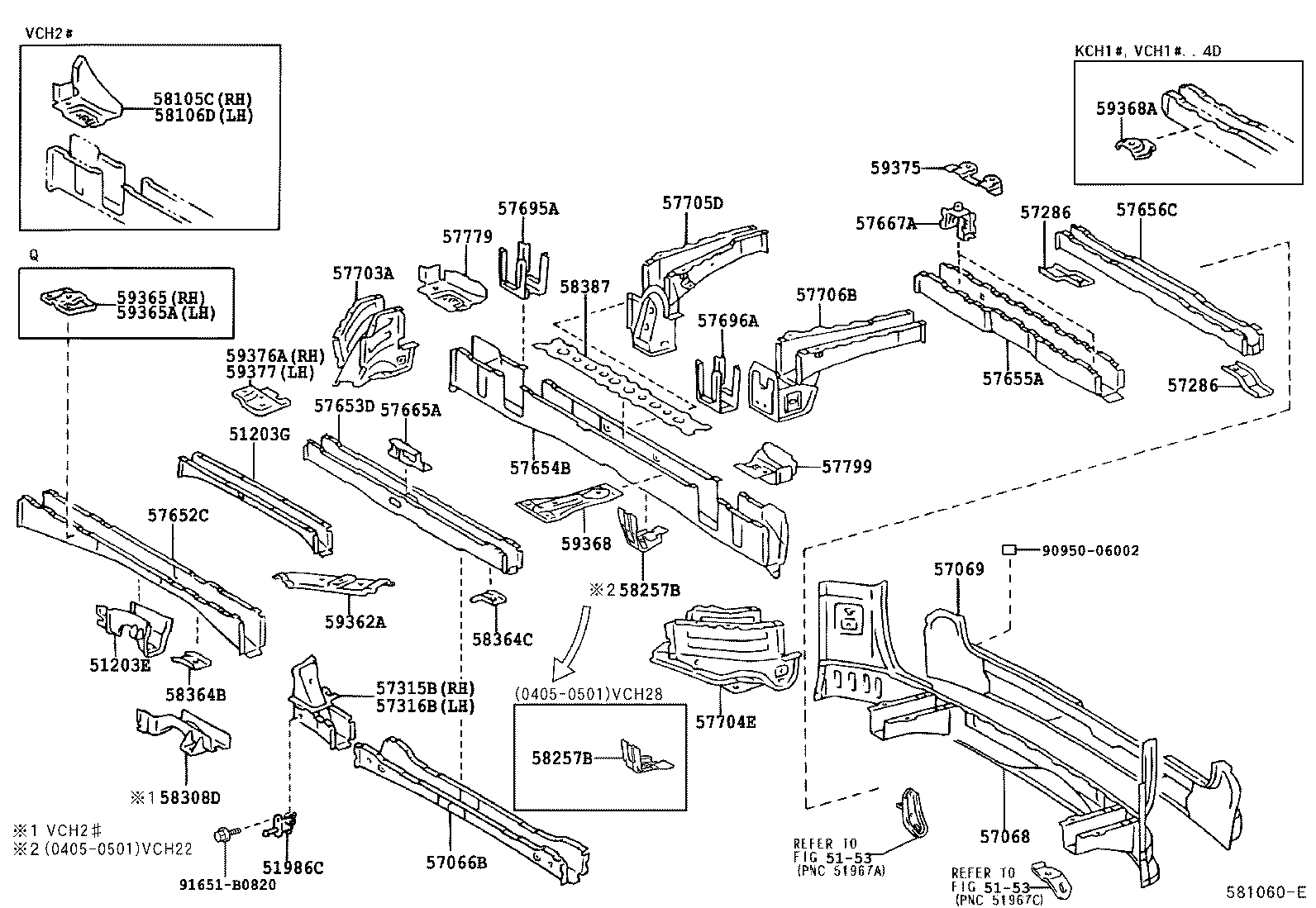 57068-26080 MEMBER SUB-ASSY, REAR FLOOR REAR CROSS, INNER product image