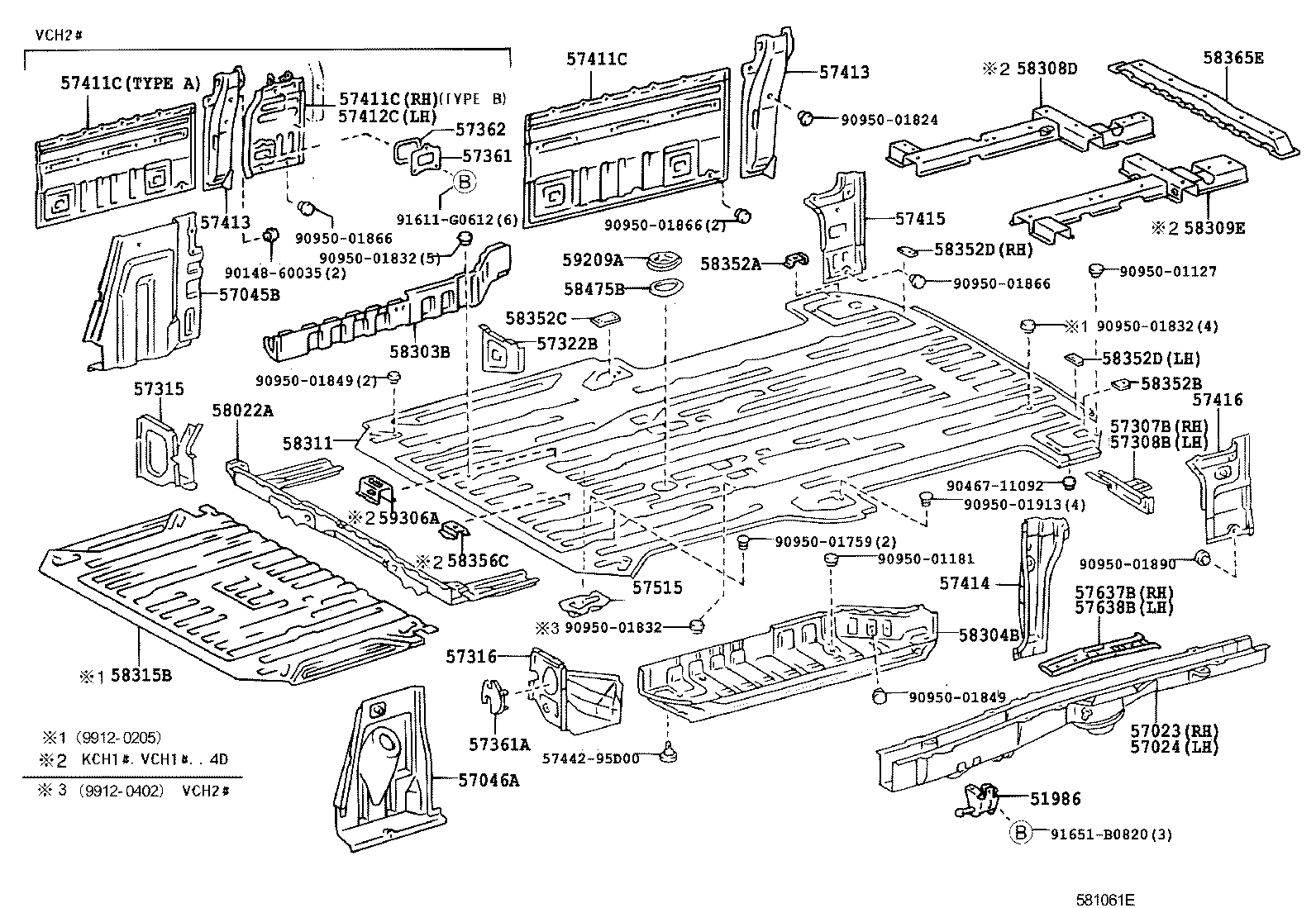 57068-26080 MEMBER SUB-ASSY, REAR FLOOR REAR CROSS, INNER product image