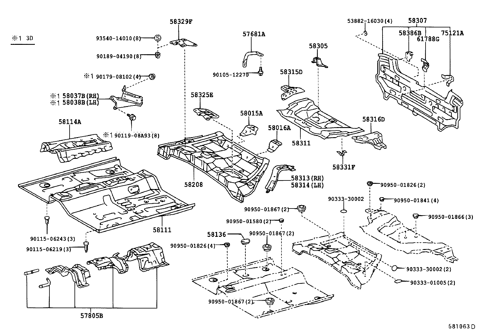58103-52020 REINFORCEMENT, FRONT FLOOR PANEL product image