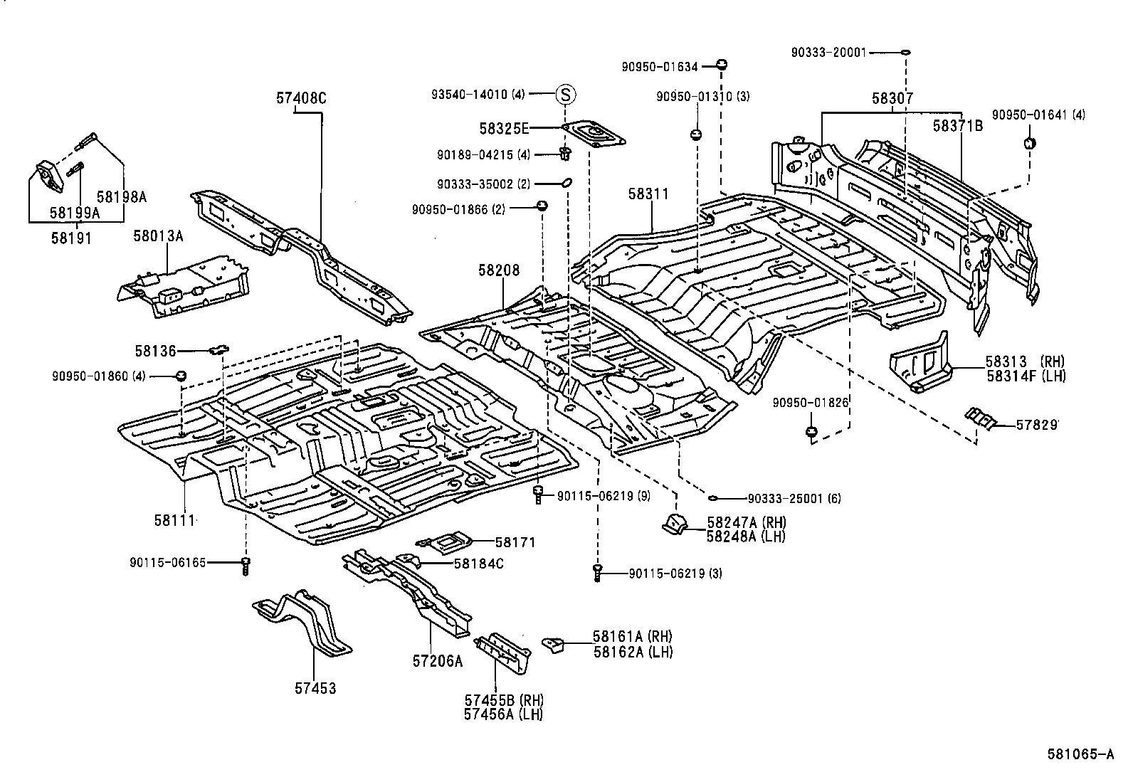 57829-44010 REINFORCEMENT, SEAT LEG product image