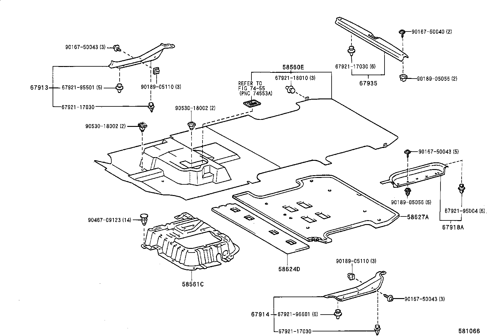 58624-95D08 PAD, CENTER FLOOR SILENCER product image
