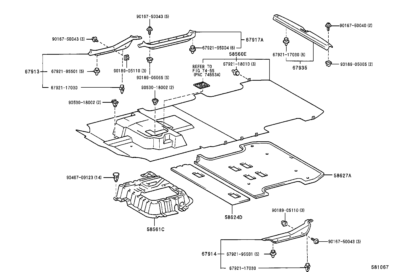 58624-95D08 PAD, CENTER FLOOR SILENCER product image