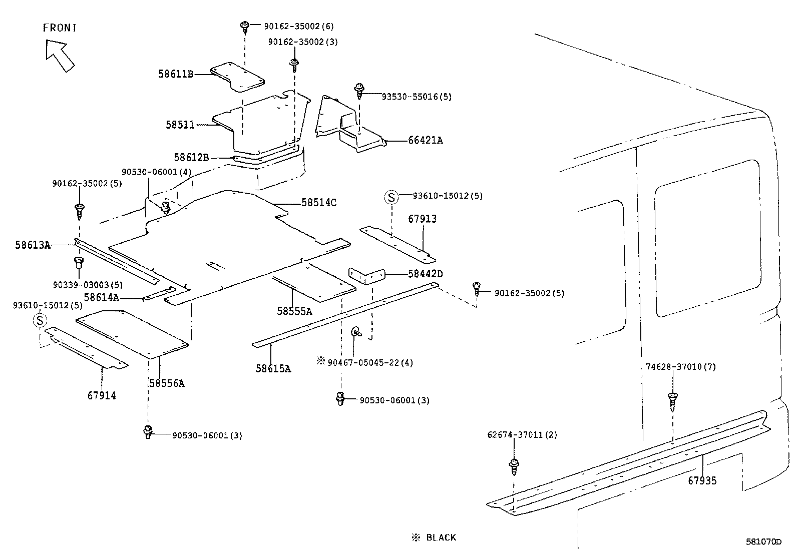 58611-37120 PLATE, MAT SET, NO.1 product image