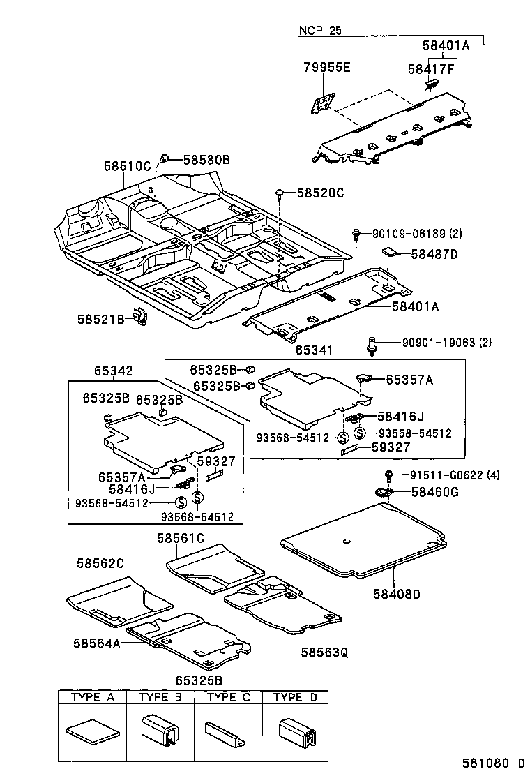 58561-52060 SILENCER, FRONT FLOOR, NO.1 product image
