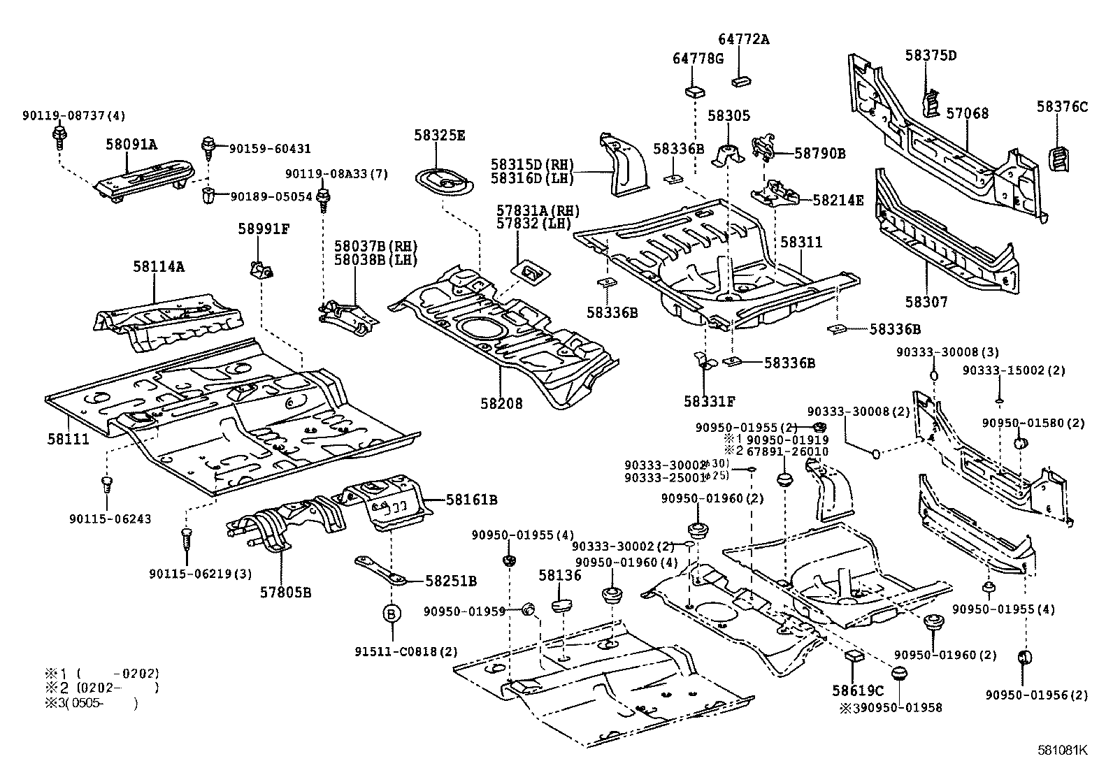 58311-52040 PAN, REAR FLOOR product image
