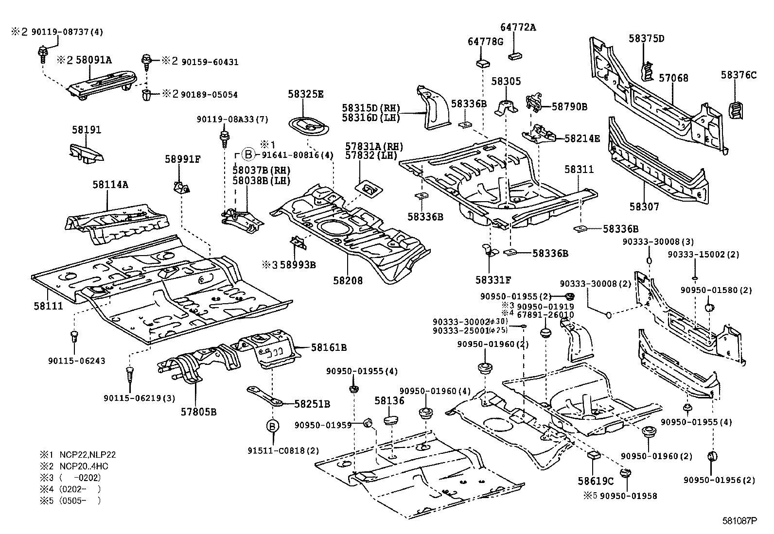 58307-52050 PANEL SUB-ASSY, BODY LOWER BACK product image