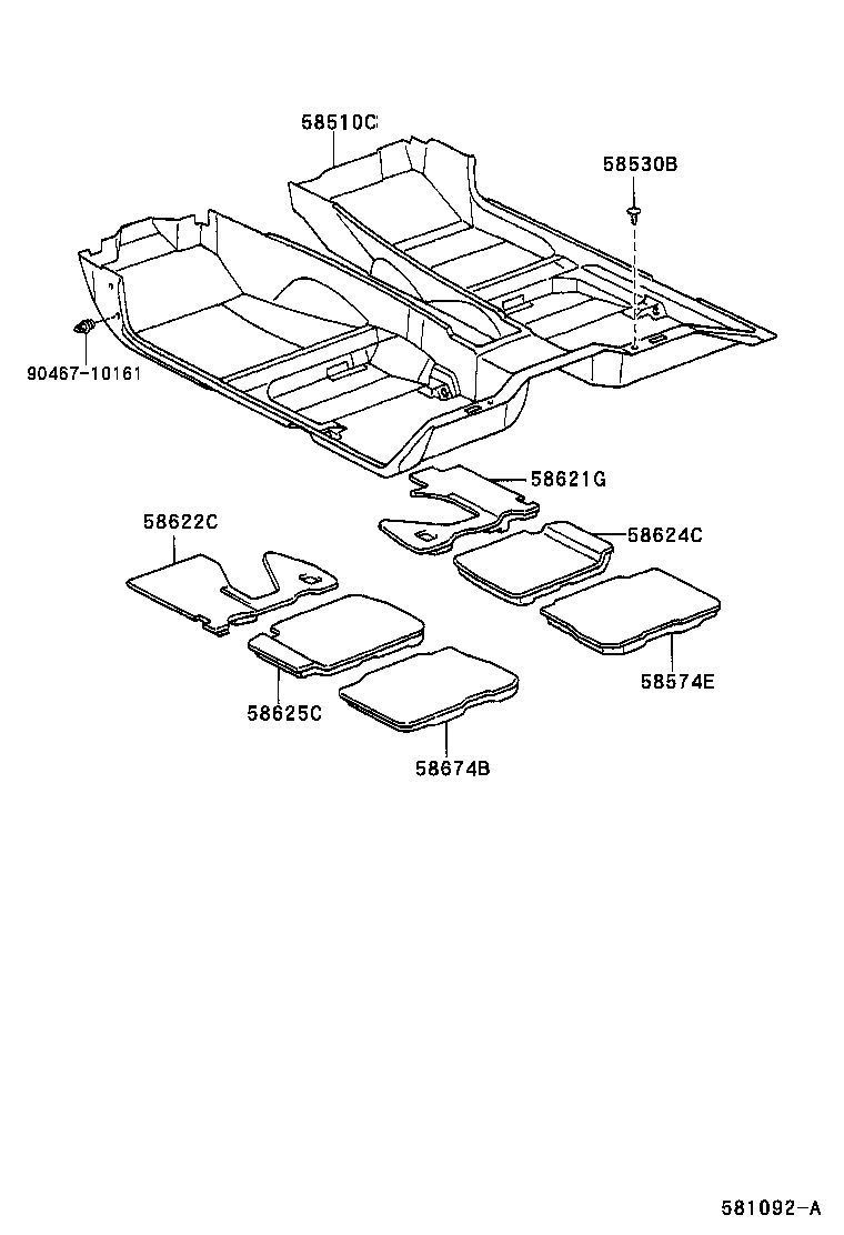 58624-30110 PAD, CENTER FLOOR SILENCER, RH product image