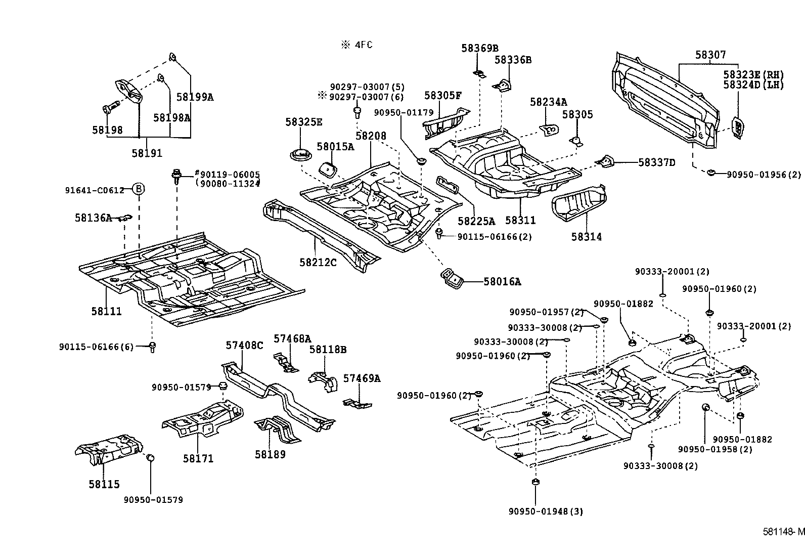58211-07040 PAN, CENTER FLOOR product image