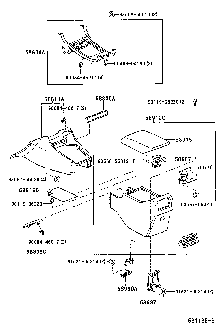 58910-AC110-A0 BOX ASSY, CONSOLE, REAR product image