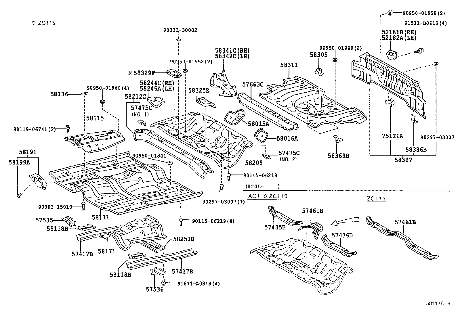 58016-32040 REINFORCE SUB-ASSY, BELT ANCHOR, NO.3 LH product image