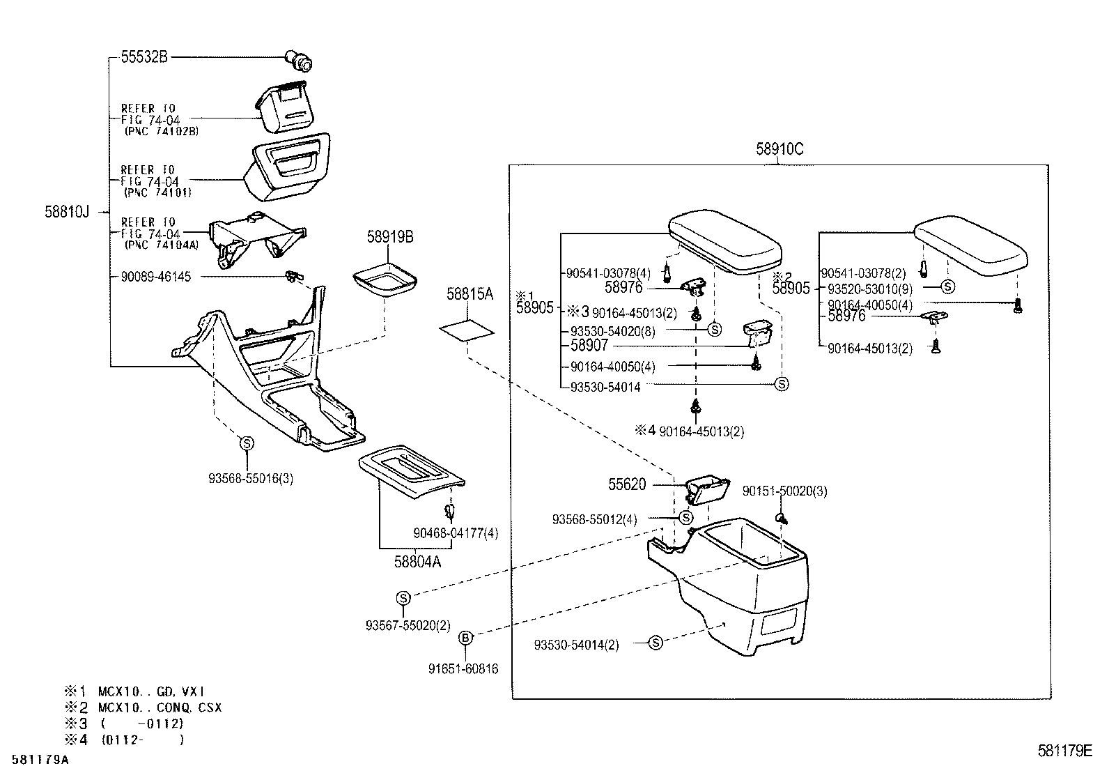 58804-41010 PANEL SUB-ASSY, CONSOLE, UPPER product image
