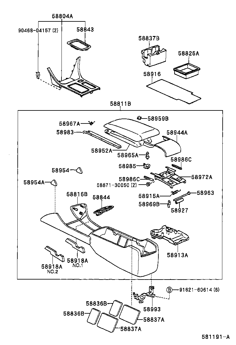 58837-51020 PAD, CONSOLE BOX SILENCER, NO.2 product image
