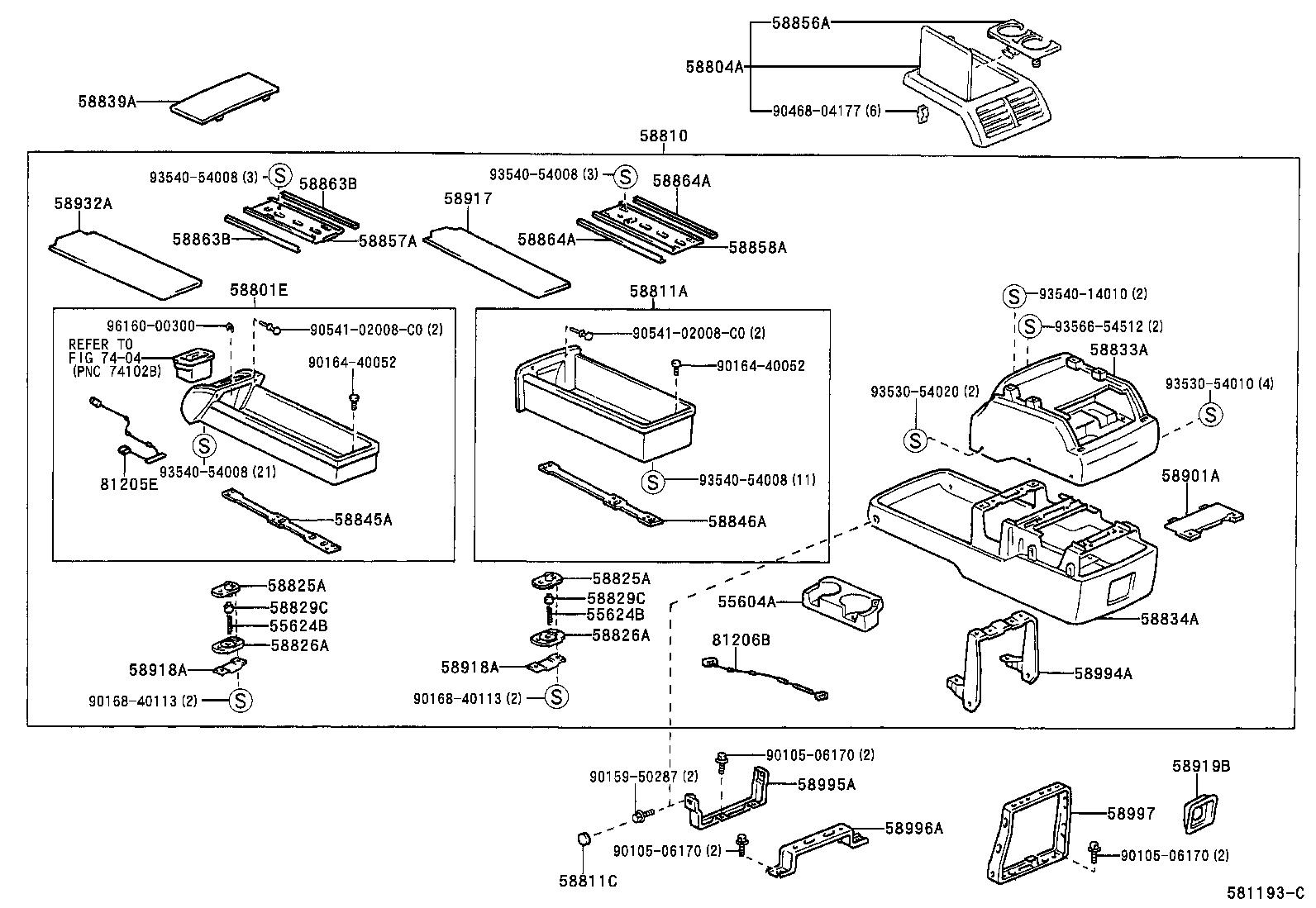 58997-48010 BRACKET, CONSOLE BOX MOUNTING, NO.3 product image