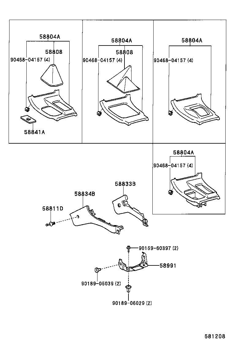 58804-35320 PANEL SUB-ASSY, CONSOLE, UPPER product image
