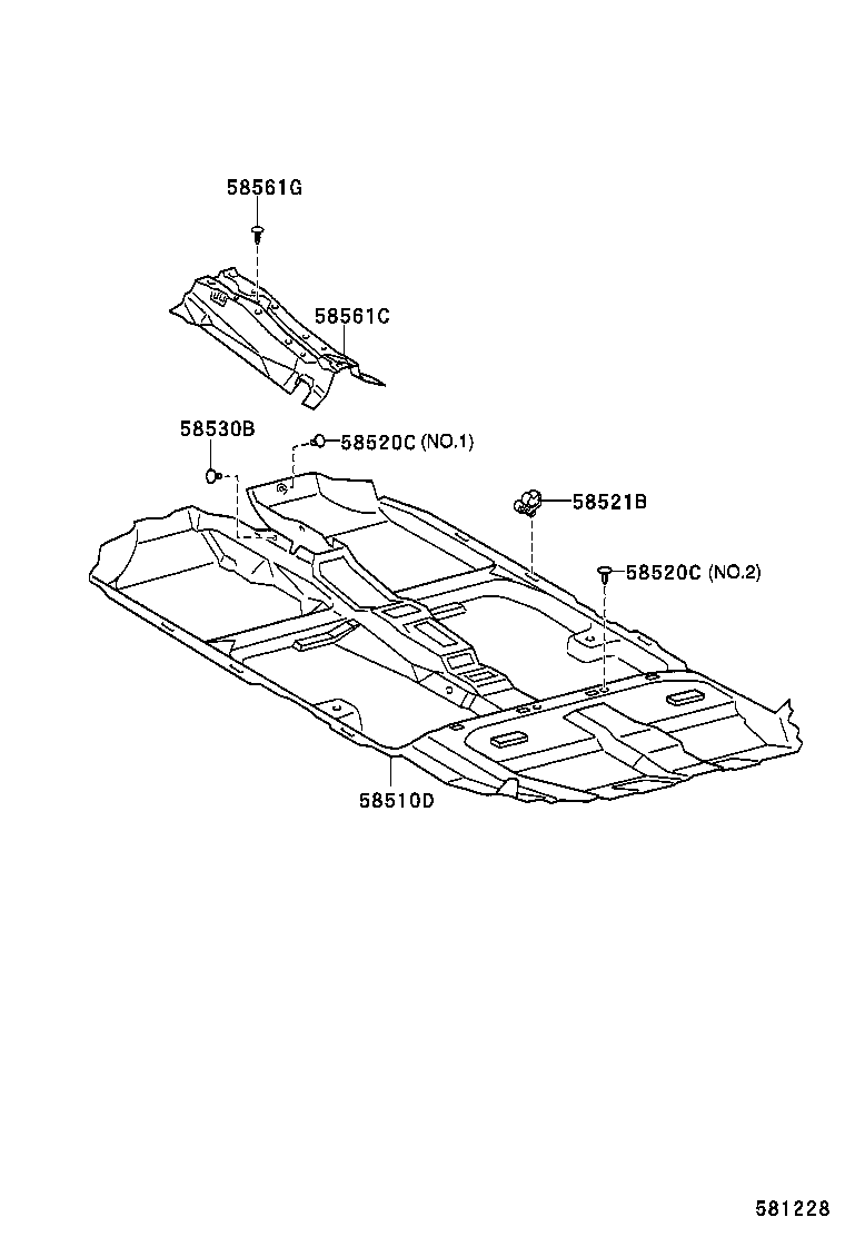 58561-02060 SILENCER, FRONT FLOOR, NO.1 product image