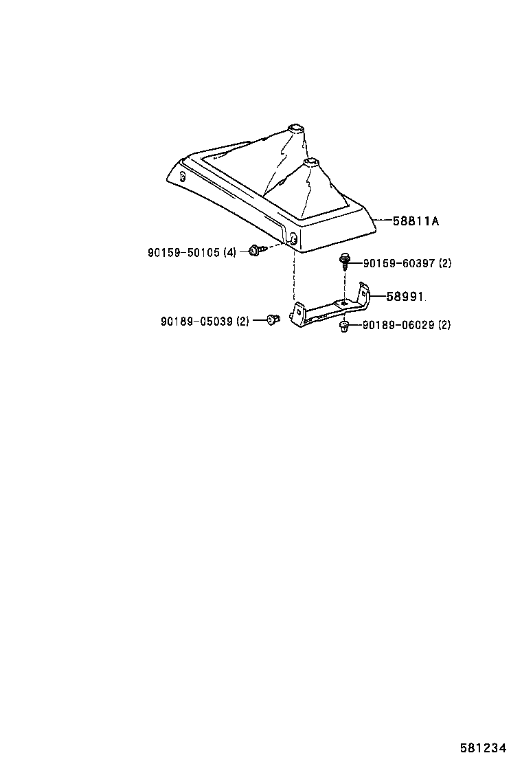 58991-04020 BRACKET, CONSOLE BOX MOUNTING, UPPER product image