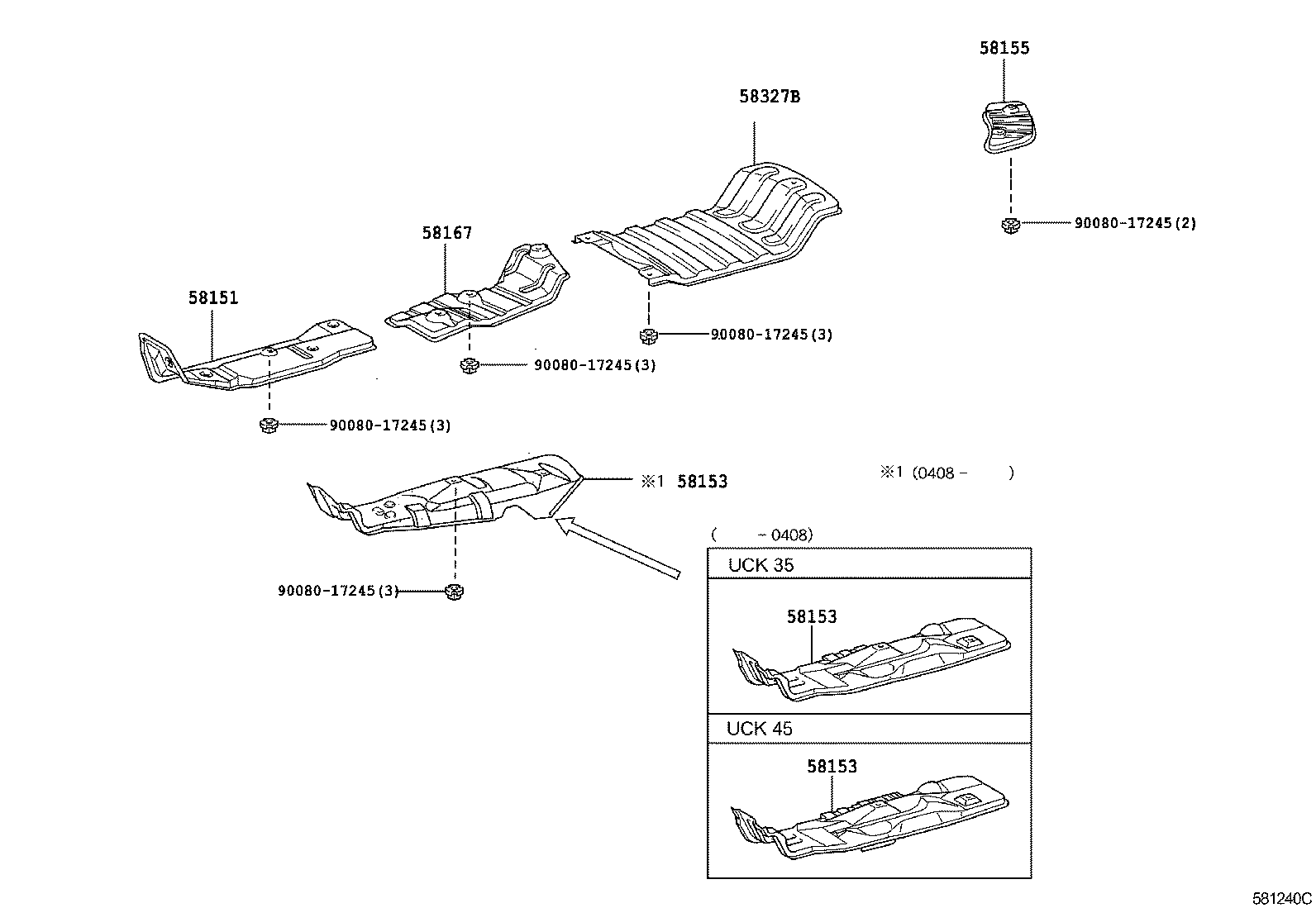 58327-0C030 INSULATOR, MAIN MUFFLER HEAT product image