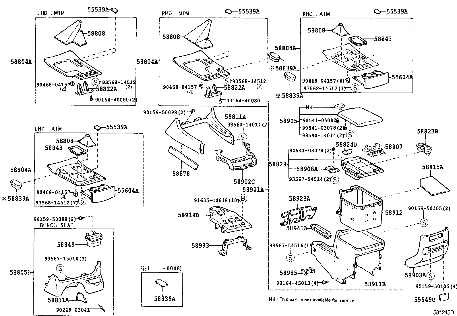 58905-60071-B2 DOOR SUB-ASSY, CONSOLE COMPARTMENT product image