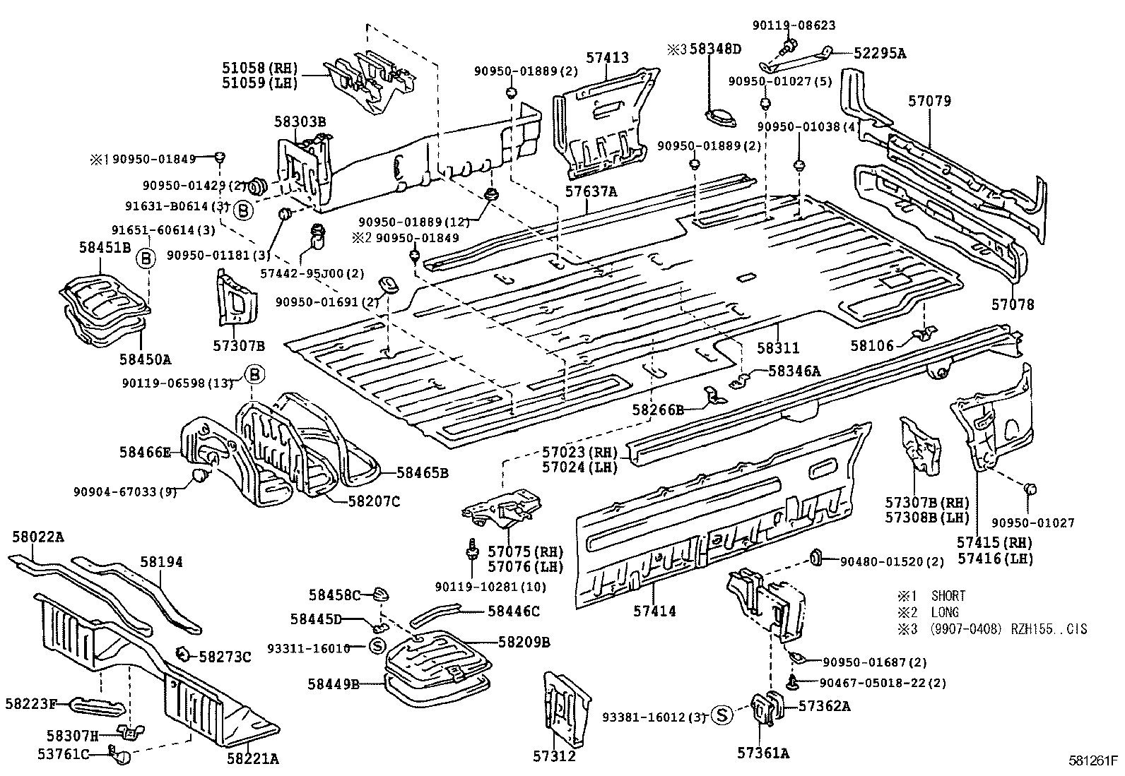 57024-26120 MEMBER SUB-ASSY, REAR SIDE, LH product image