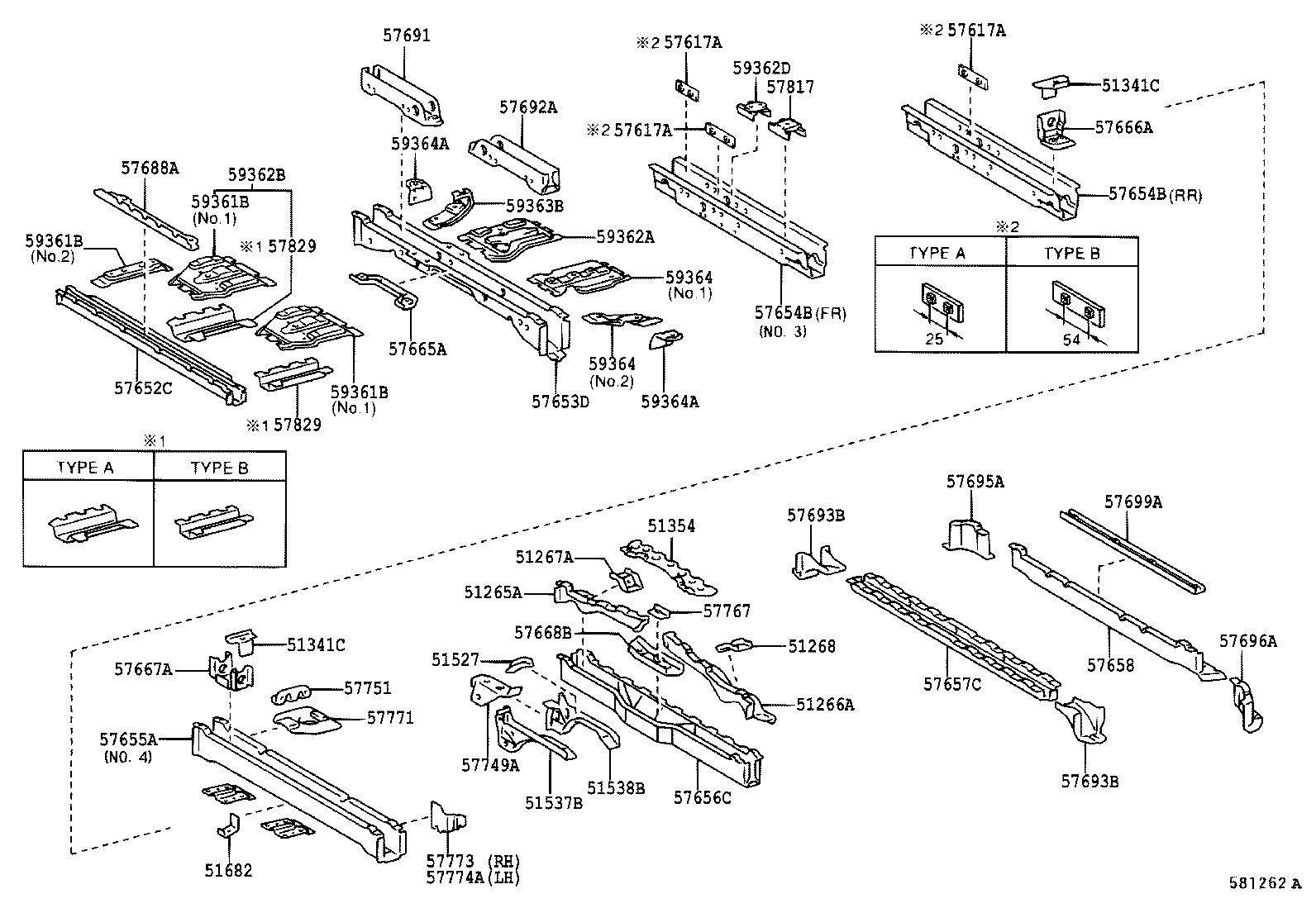 57024-26120 MEMBER SUB-ASSY, REAR SIDE, LH product image