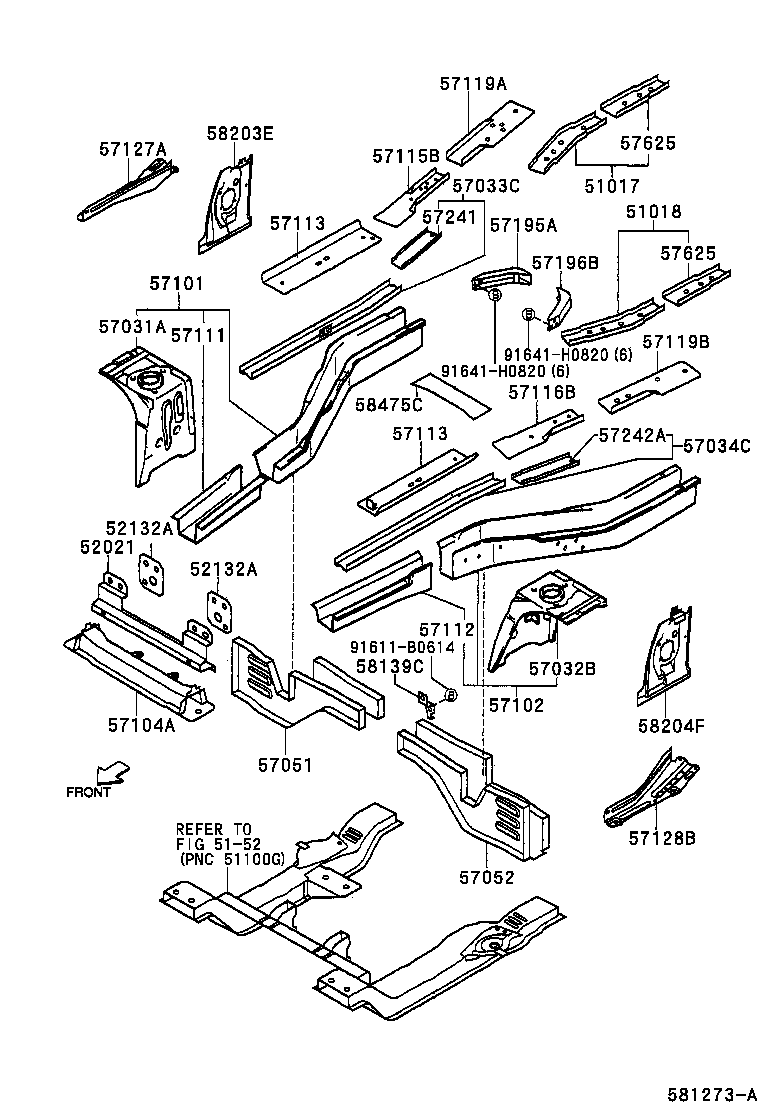 57106-97503 PLATE, FRONT SIDE MEMBER, NO.1 LH product image