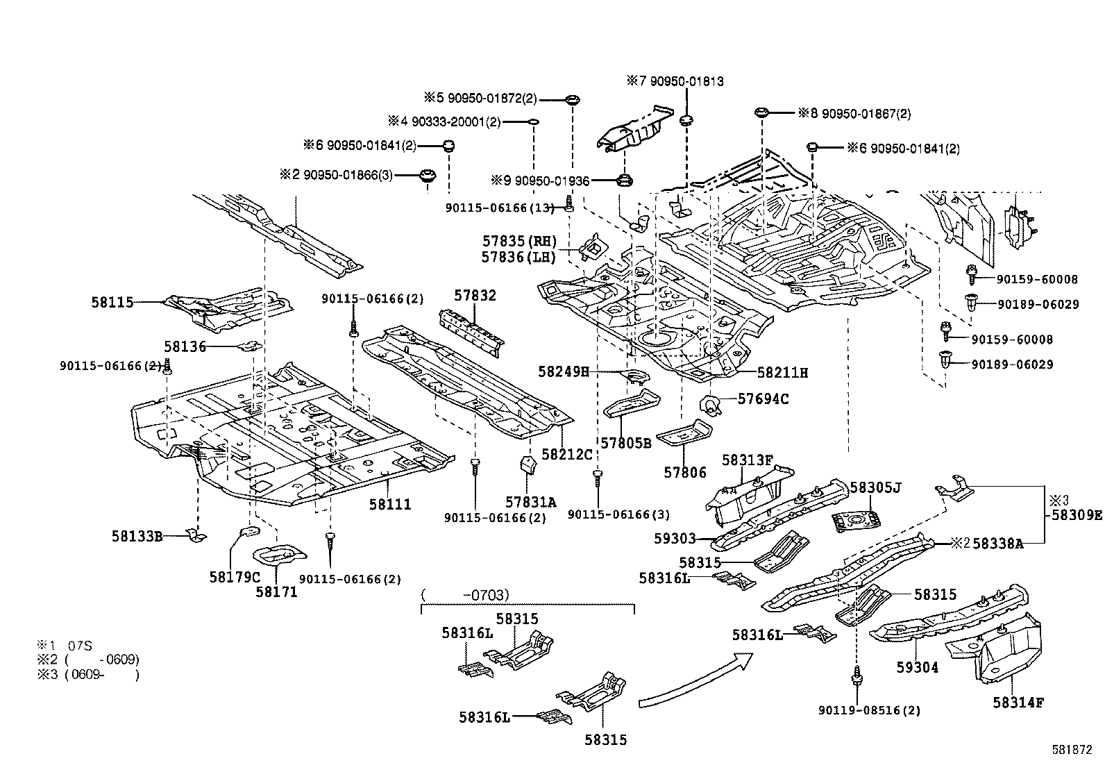 57509-48010 BRACE, FRONT FLOOR, LH product image