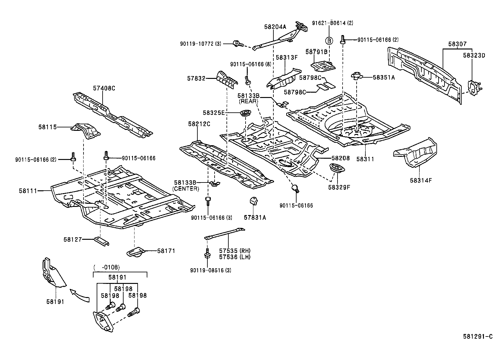 57509-48010 BRACE, FRONT FLOOR, LH product image