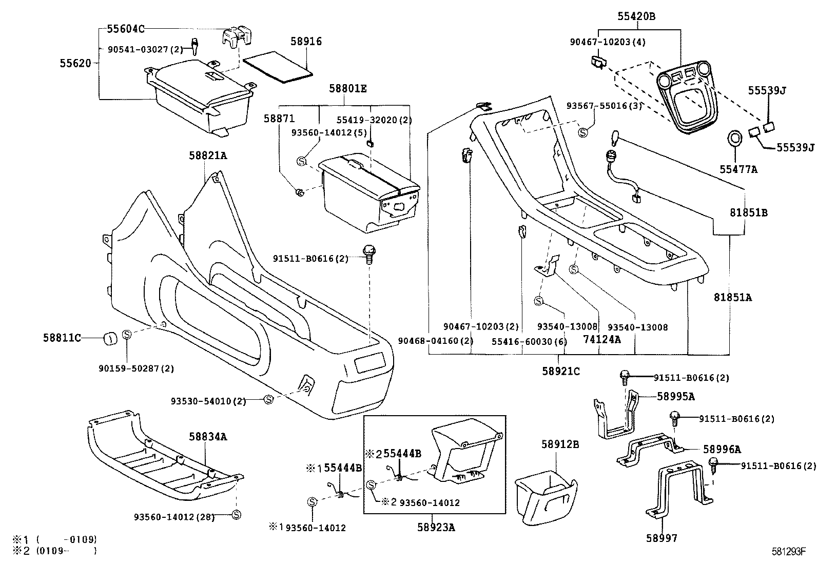58995-48020 BRACKET, CONSOLE BOX MOUNTING, NO.1 product image