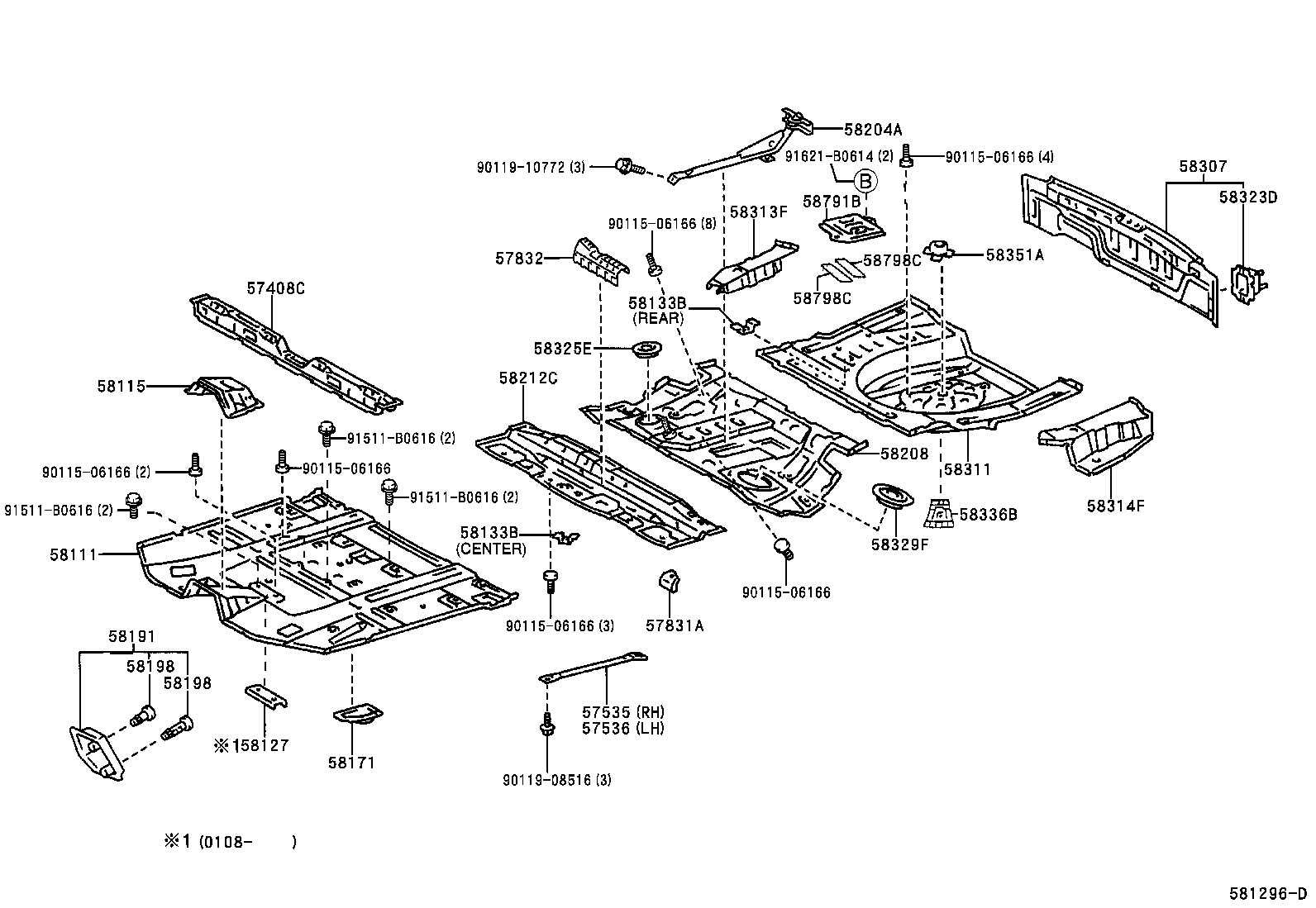Toyota 58191-48040 FOOTREST, FRONT FLOOR