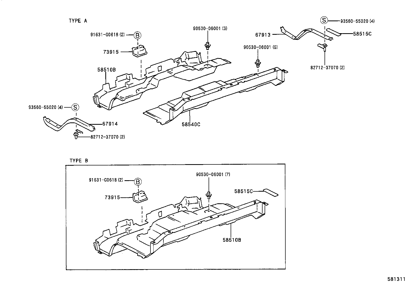 58540-37080-B1 MAT ASSY, FLOOR, REAR product image