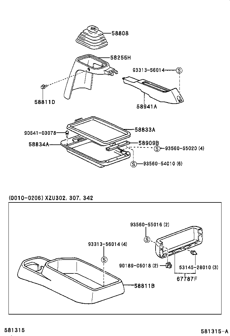 58833-37020-B0 COVER, CONSOLE, UPPER product image