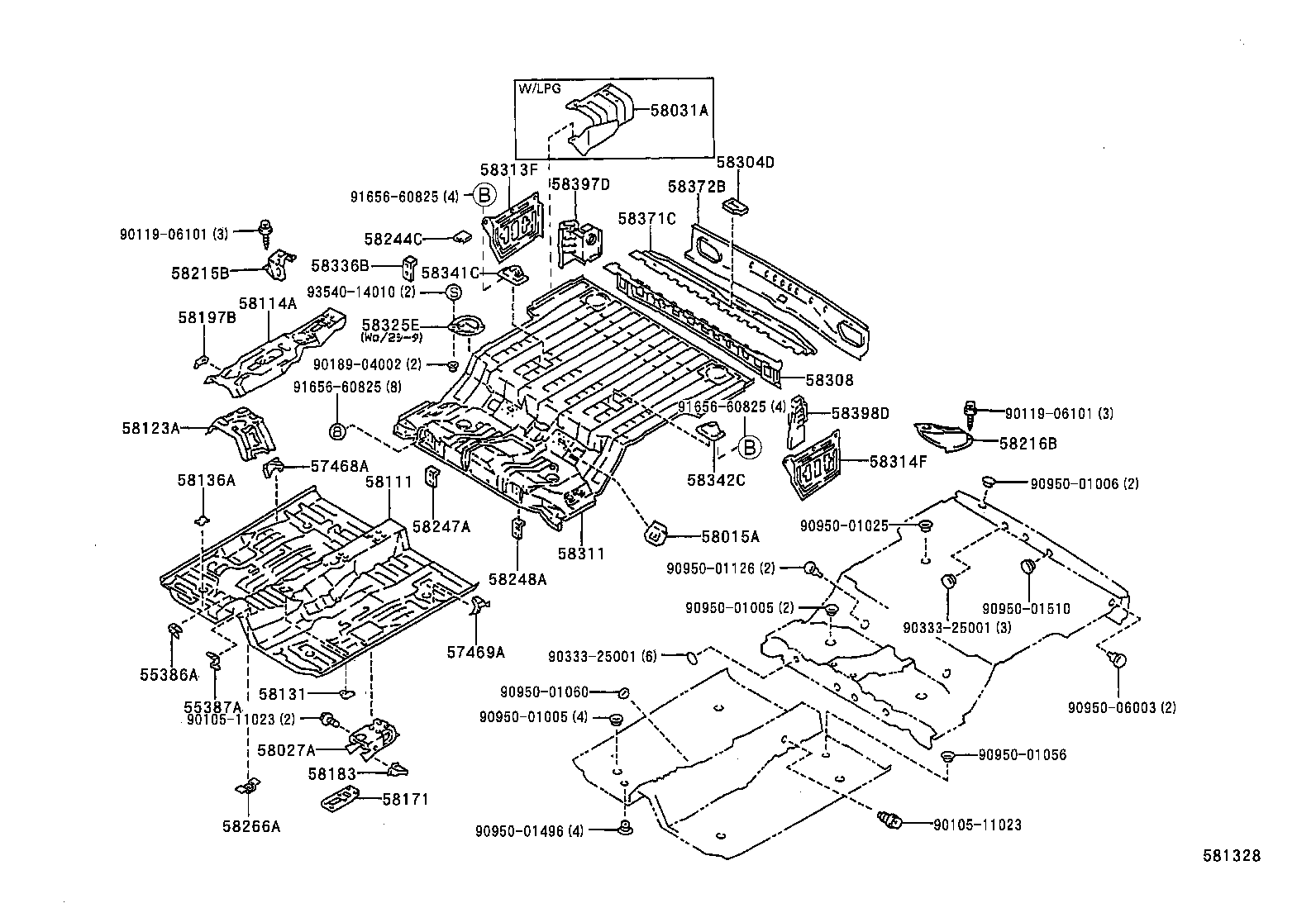 58307-1A201 PANEL SUB-ASSY, BODY LOWER BACK product image
