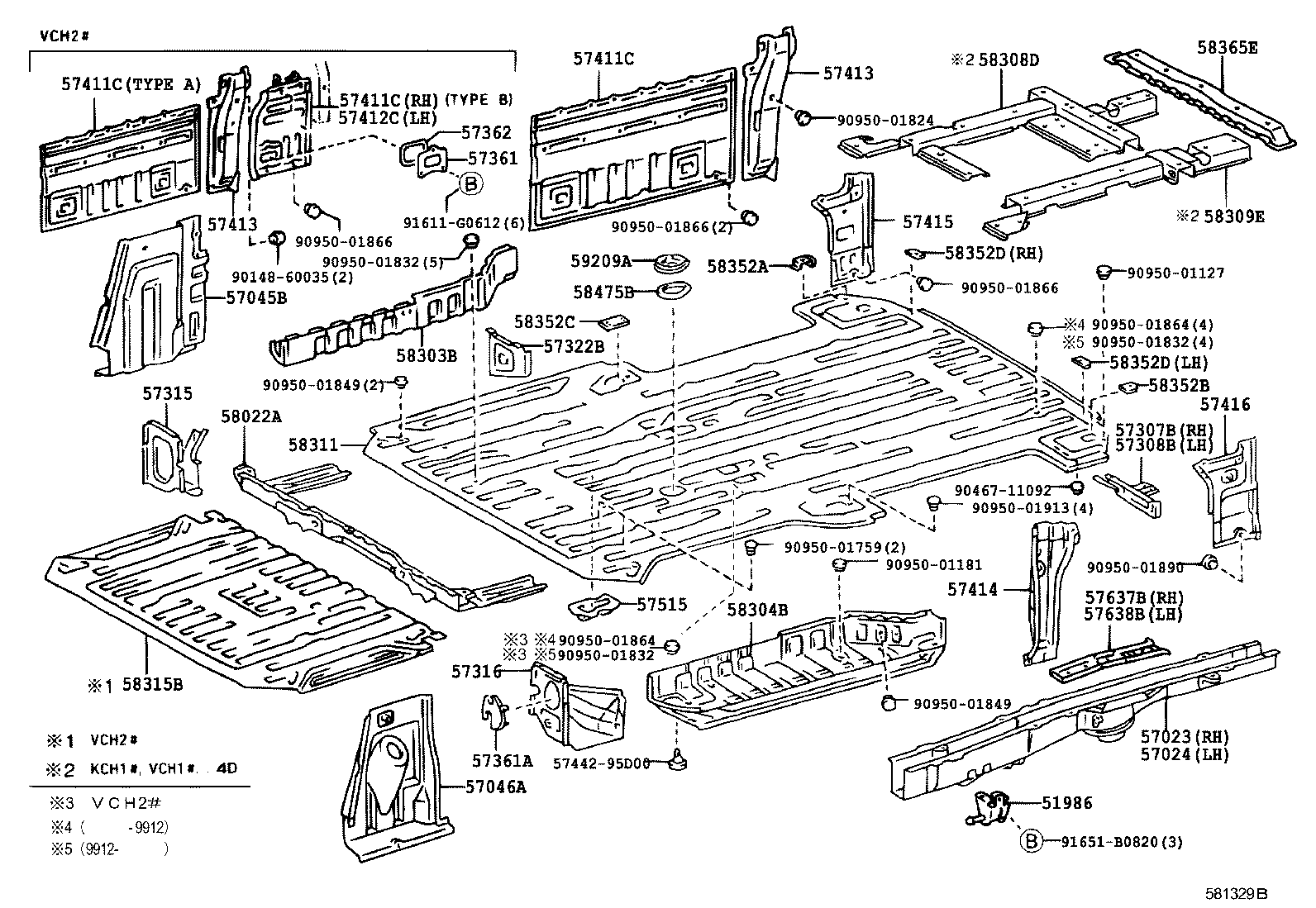 57068-26080 MEMBER SUB-ASSY, REAR FLOOR REAR CROSS, INNER product image