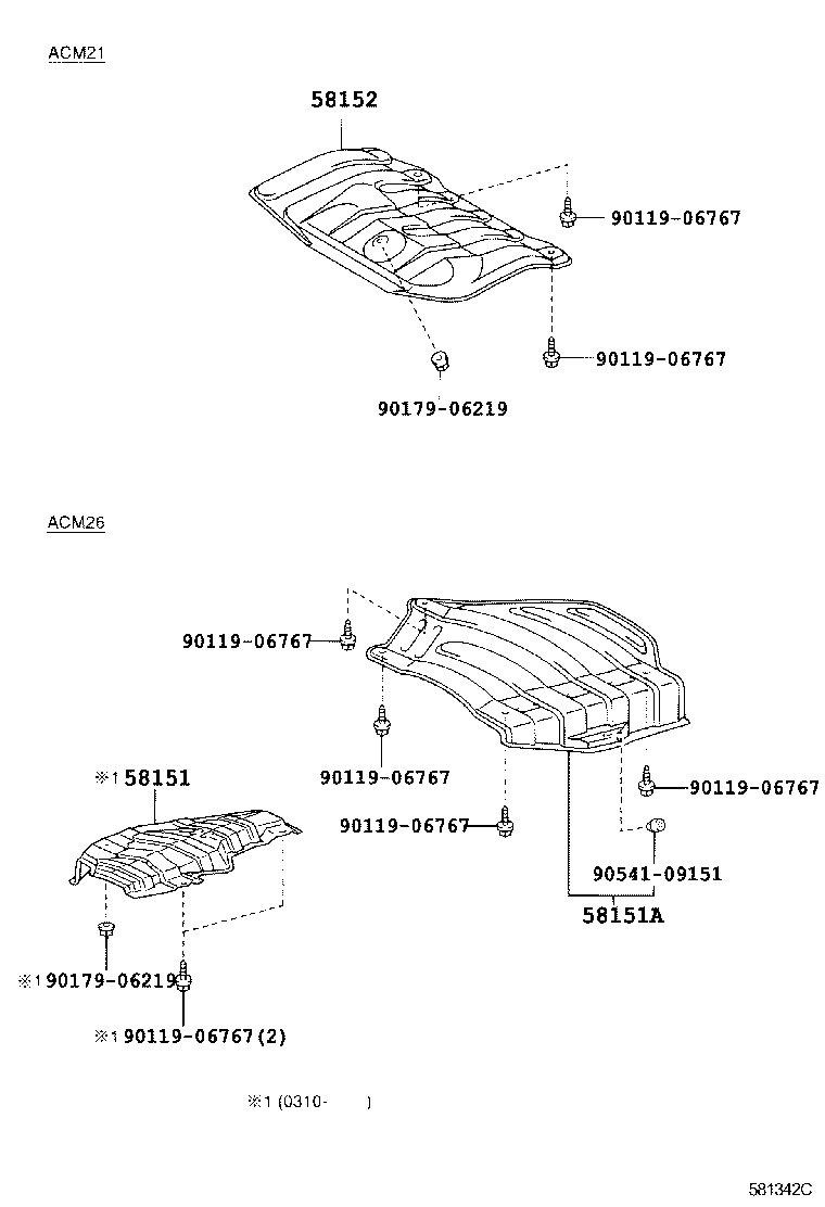 58152-44020 INSULATOR, FLOOR HEAT, NO.1 product image