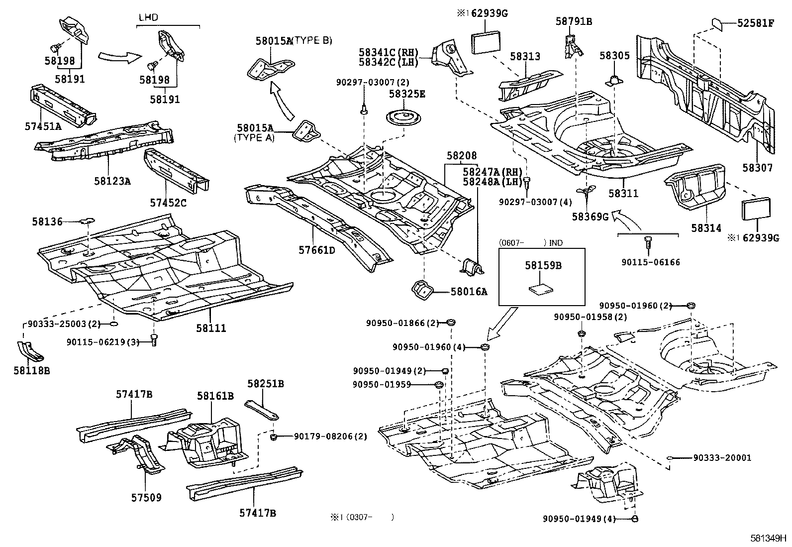 58307-1A620 PANEL SUB-ASSY, BODY LOWER BACK product image