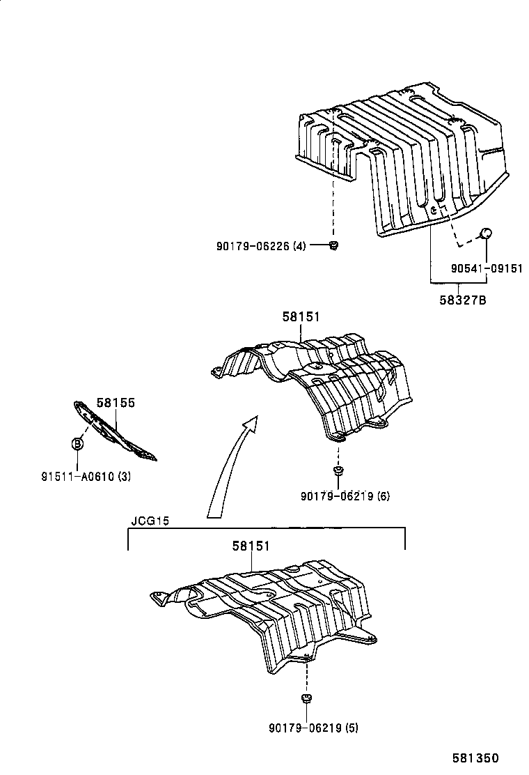 58151-51020 INSULATOR, FRONT FLOOR HEAT, NO.1 product image