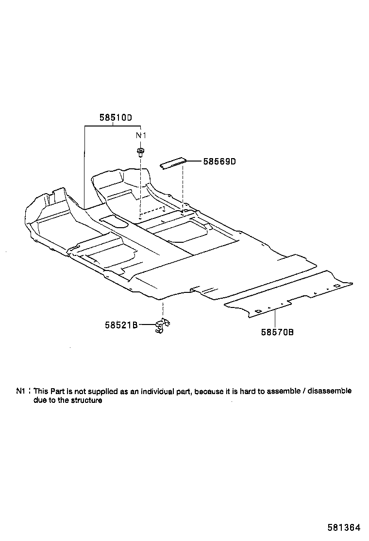 58517-44040 MAT ASSY, REAR FLOOR product image