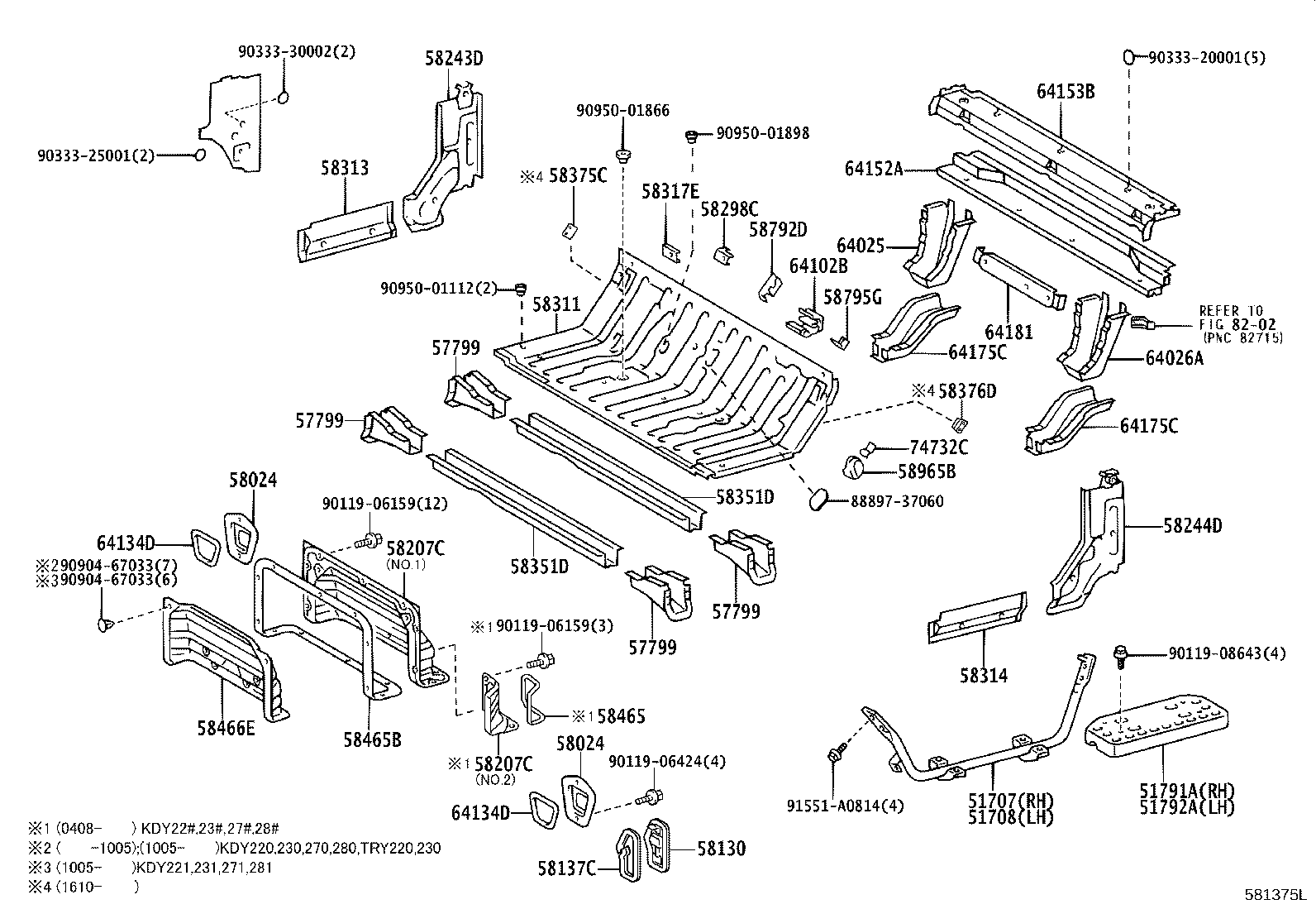 57068-25010 MEMBER SUB-ASSY, REAR FLOOR REAR CROSS, INNER product image