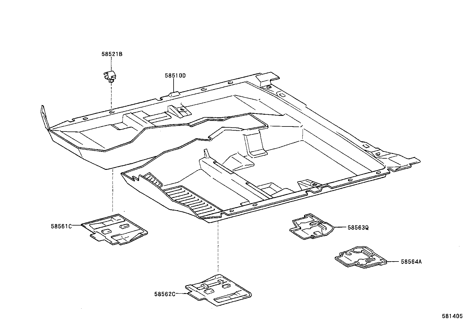 58510-33420-B0 CARPET ASSY, FLOOR, FRONT product image