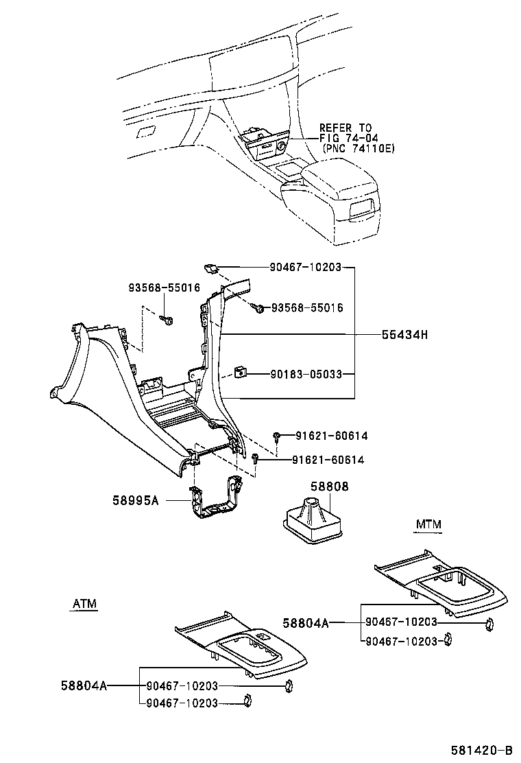 58905-22590-B0 DOOR SUB-ASSY, CONSOLE COMPARTMENT product image