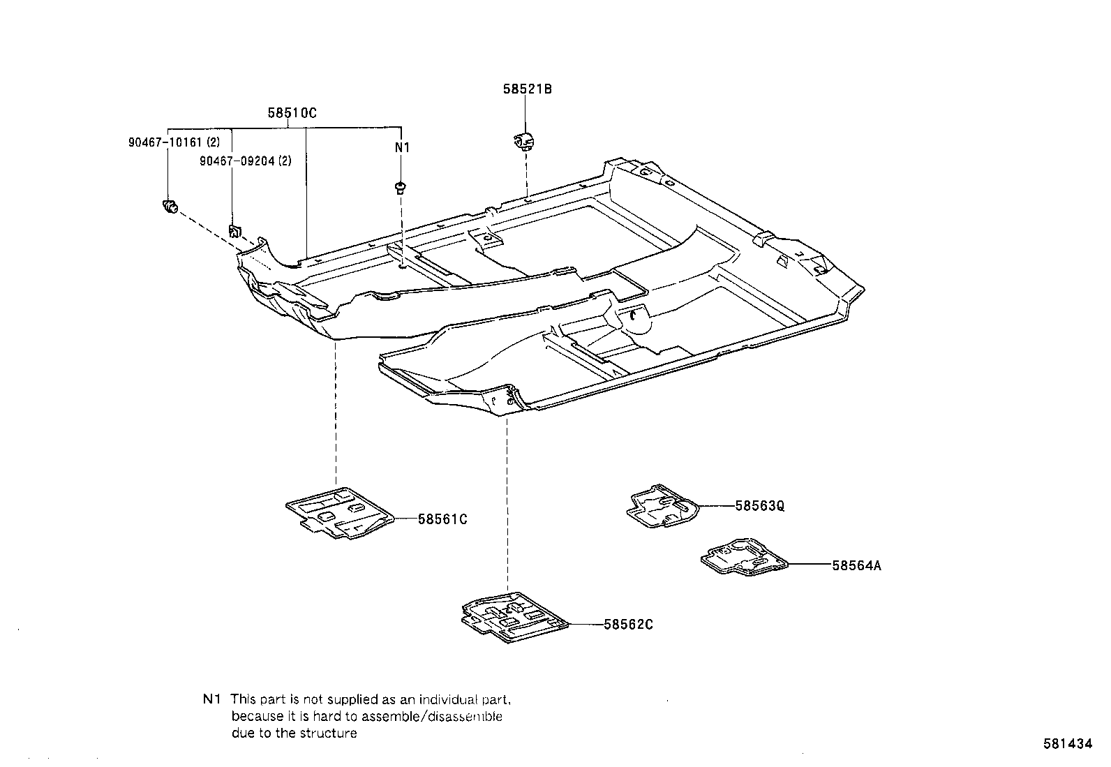 58562-33040 SILENCER, FRONT FLOOR, NO.2 product image
