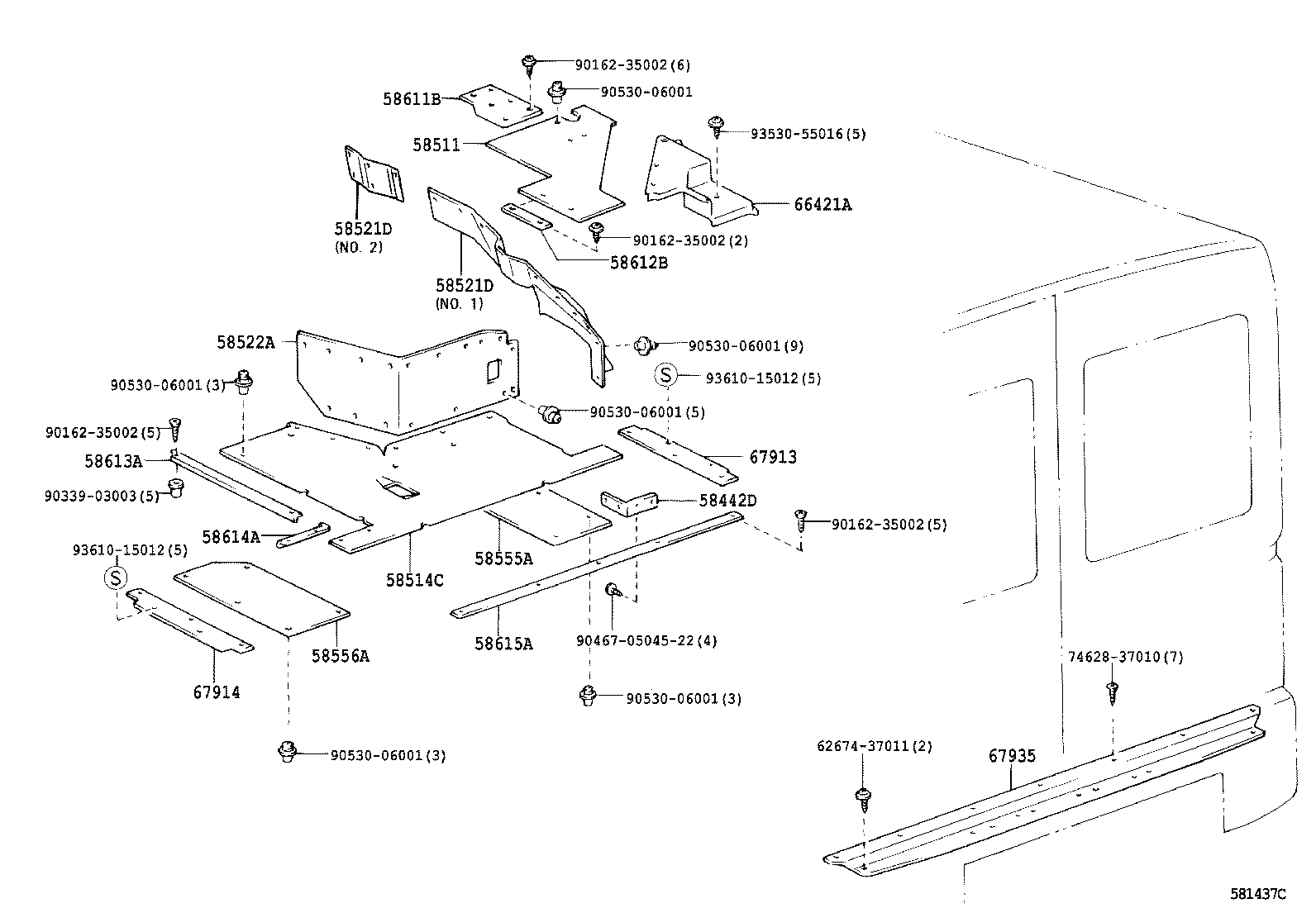 58611-37120 PLATE, MAT SET, NO.1 product image