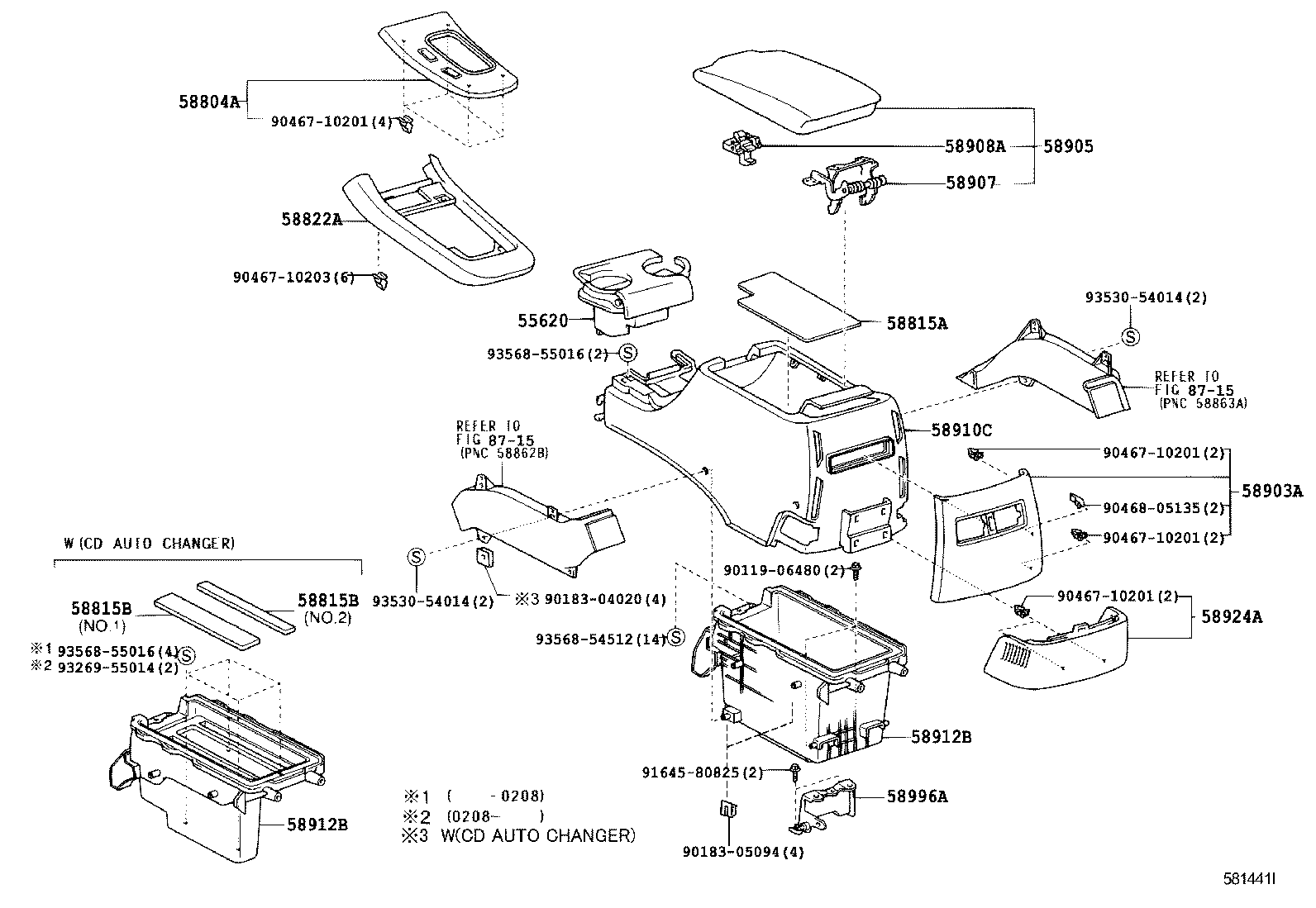 58804-33530 PANEL SUB-ASSY, CONSOLE, UPPER product image