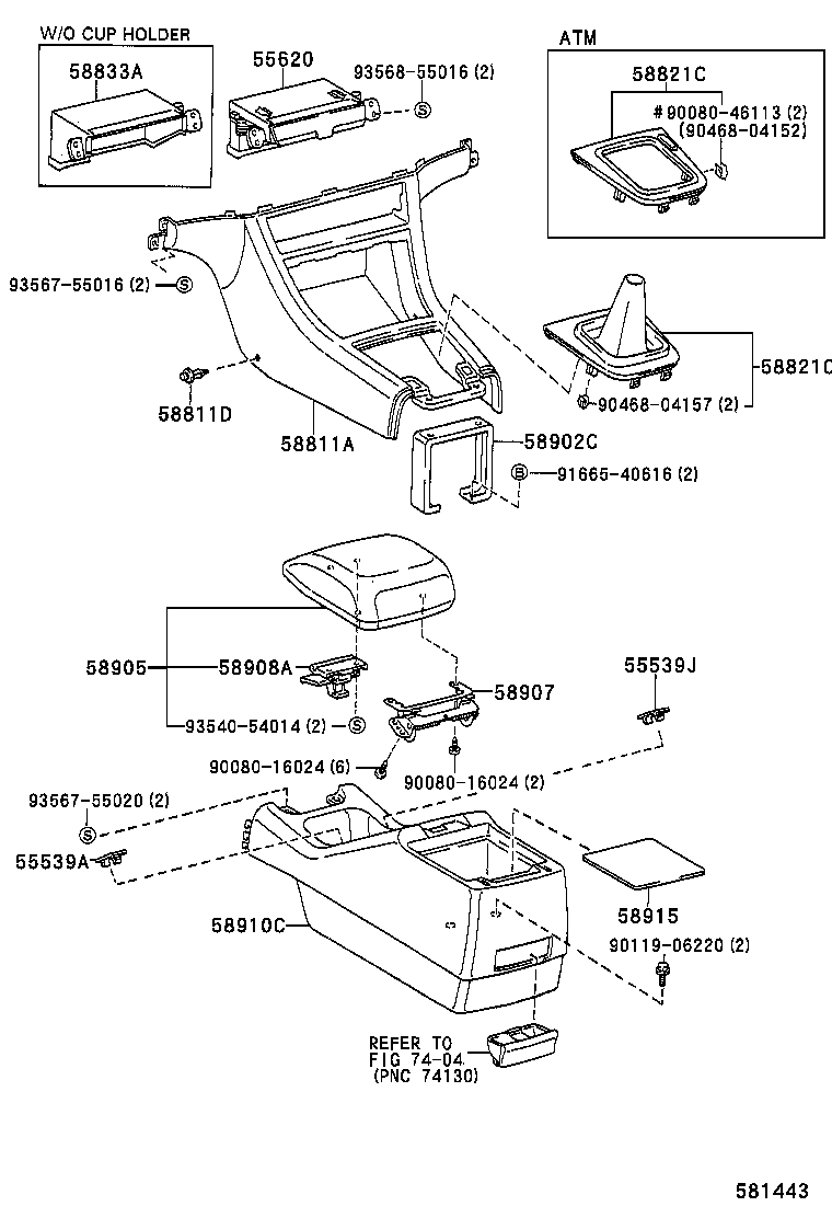 58905-06020-J0 DOOR SUB-ASSY, CONSOLE COMPARTMENT product image