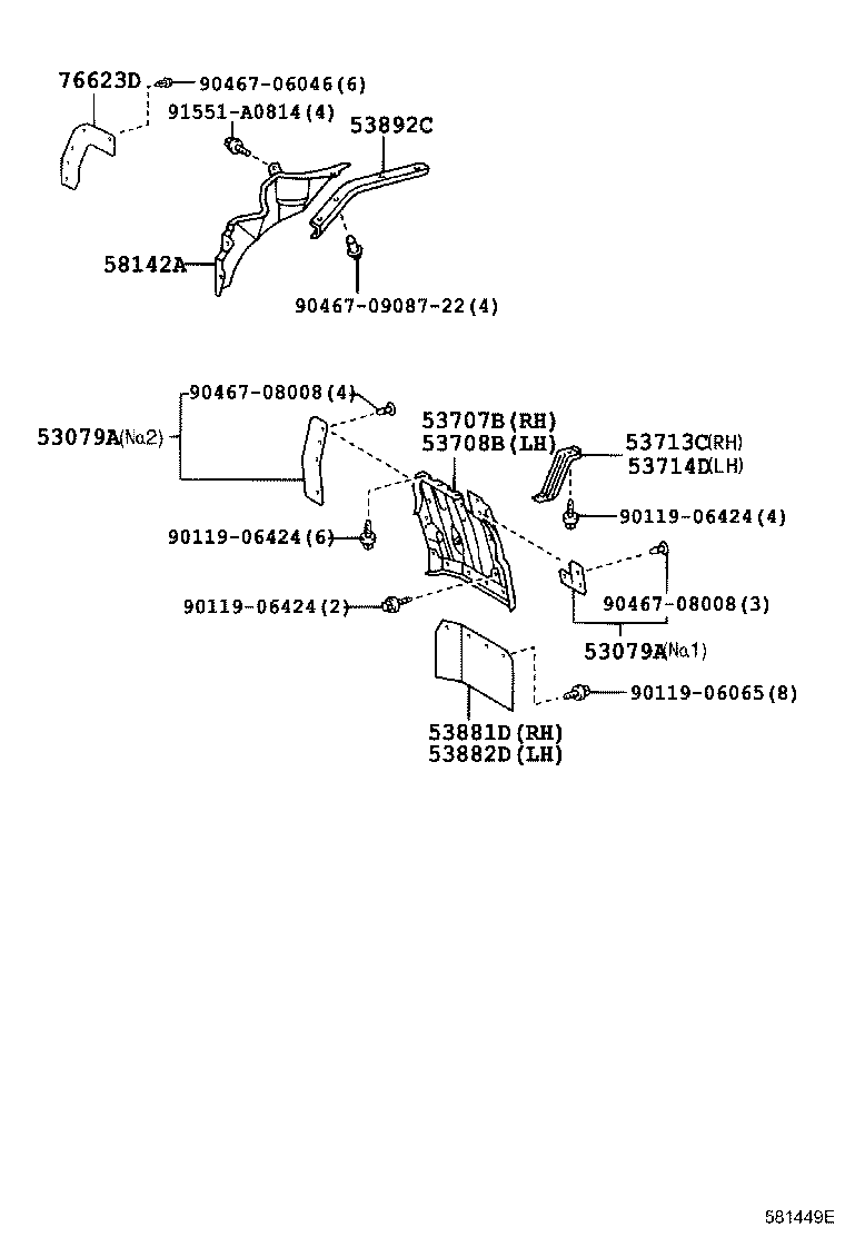 53089-25010 MUDGUARD SUB-ASSY, FRONT product image